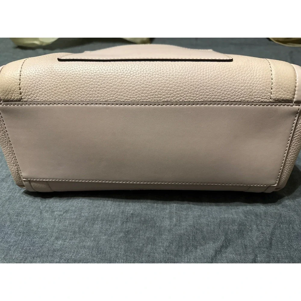 Michael Kors Pebbled Leather Satchel Bag Blush Pink Gold Tone Hardware Handbag